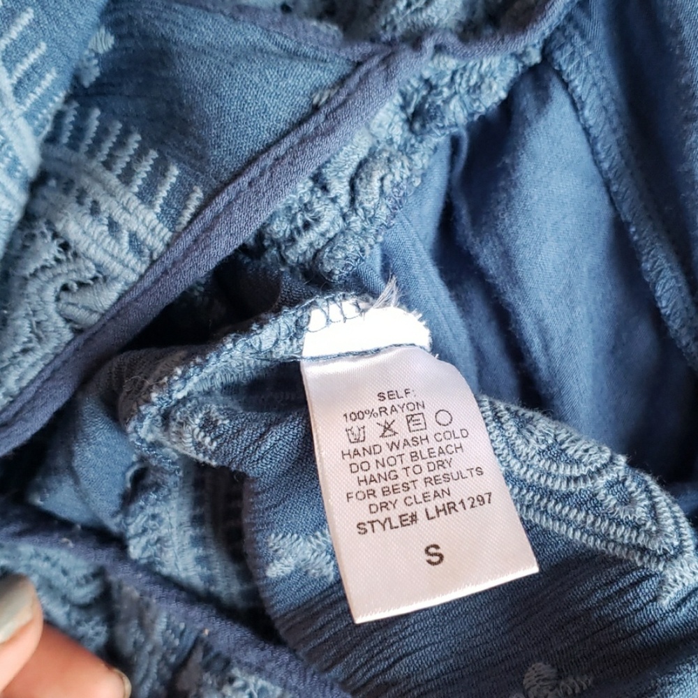 Anthropologie Beautiful Blue Lacey Romper - Picture 7 of 8